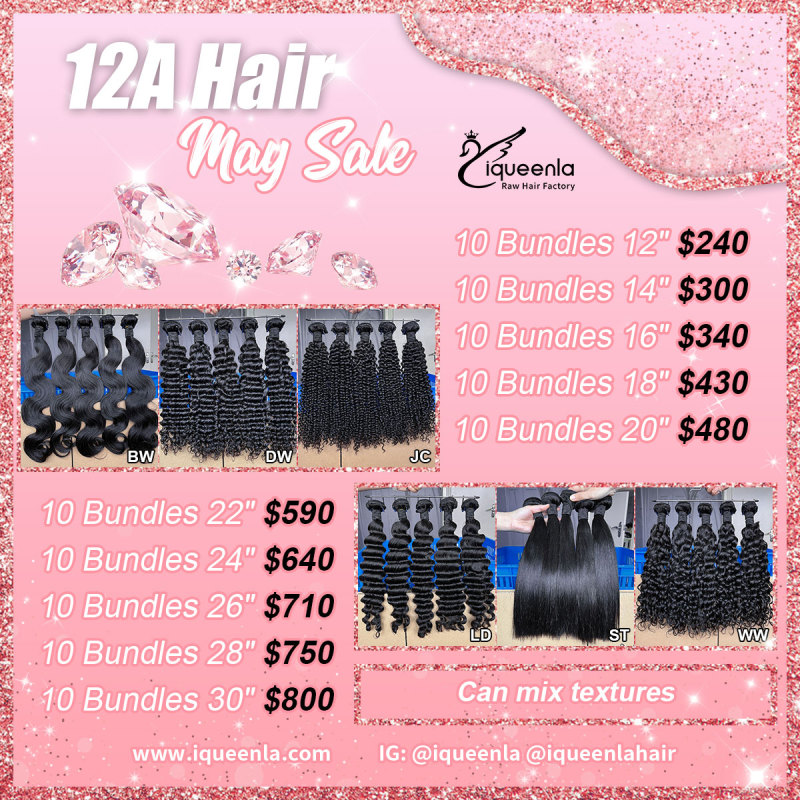 Iqueenla Biggest Promotion 12A Mink Hair 10 Pcs Hair Bundles Deal