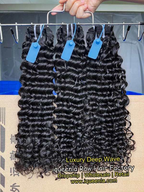 iqueenla Luxury Deep Wave Human Hair 1/3/4 Bundles Deal