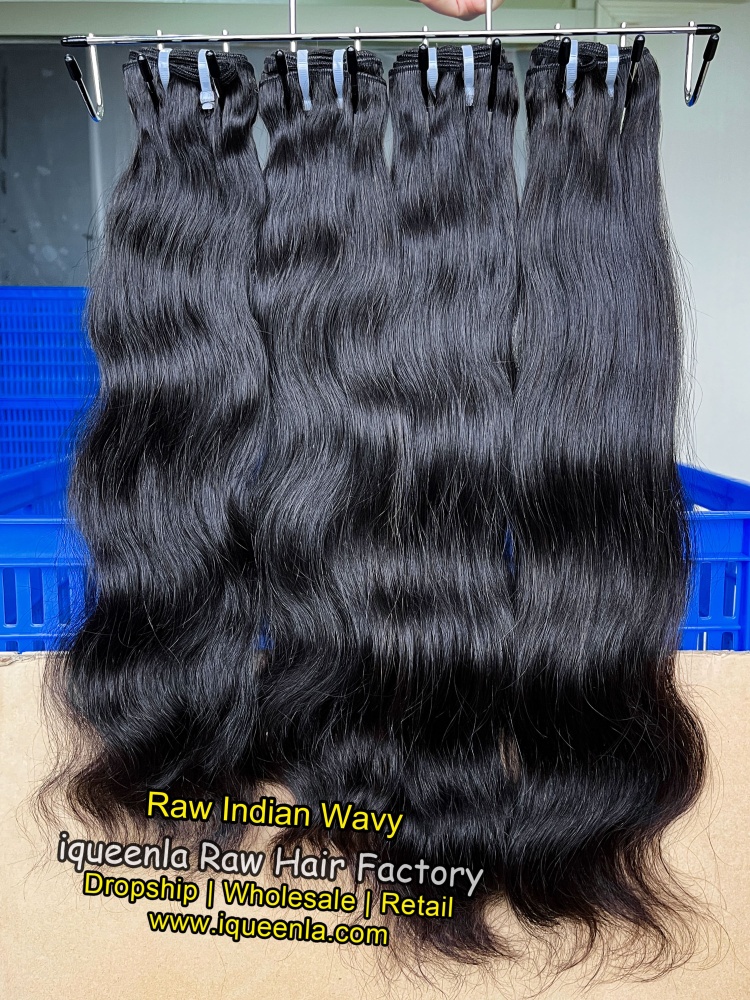 iqueenla Indian Wavy Raw Hair 1/3/4 Bundles Deals