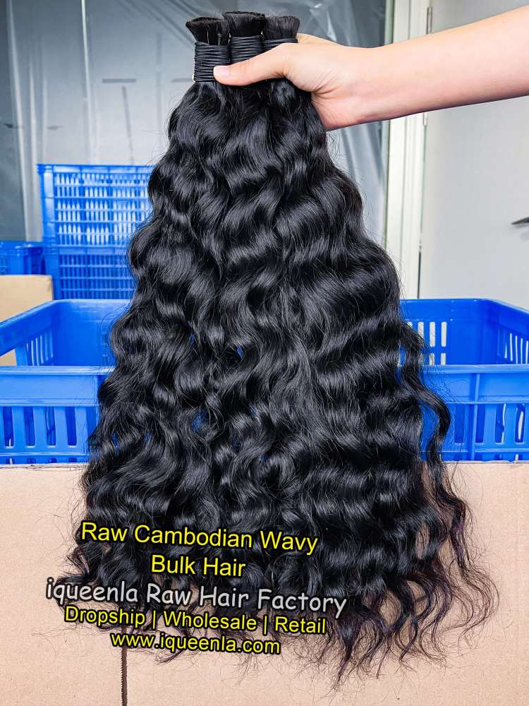 iquenela Raw Wavy Hair No Weft Hair Bulk Braiding 1/3/4 Packs Deal