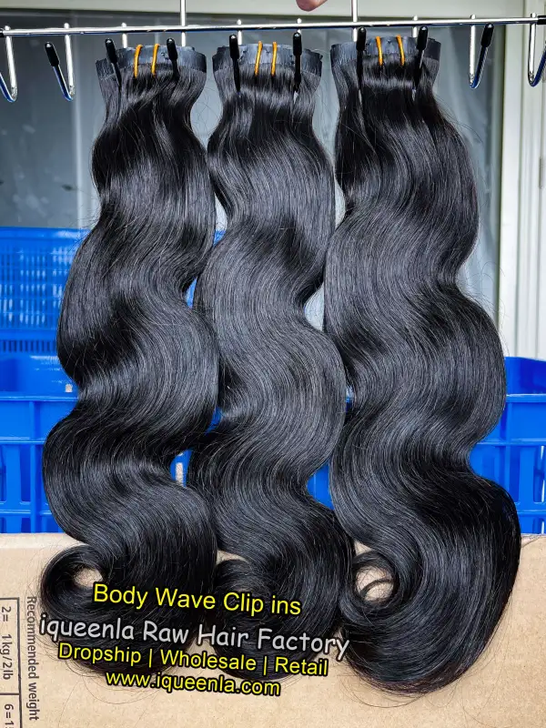 iqueenla Body Wave 6Pcs/Set Seamless Clip-In Hair Extensions 1/3/4 Packs 6/18/24Pcs Deal