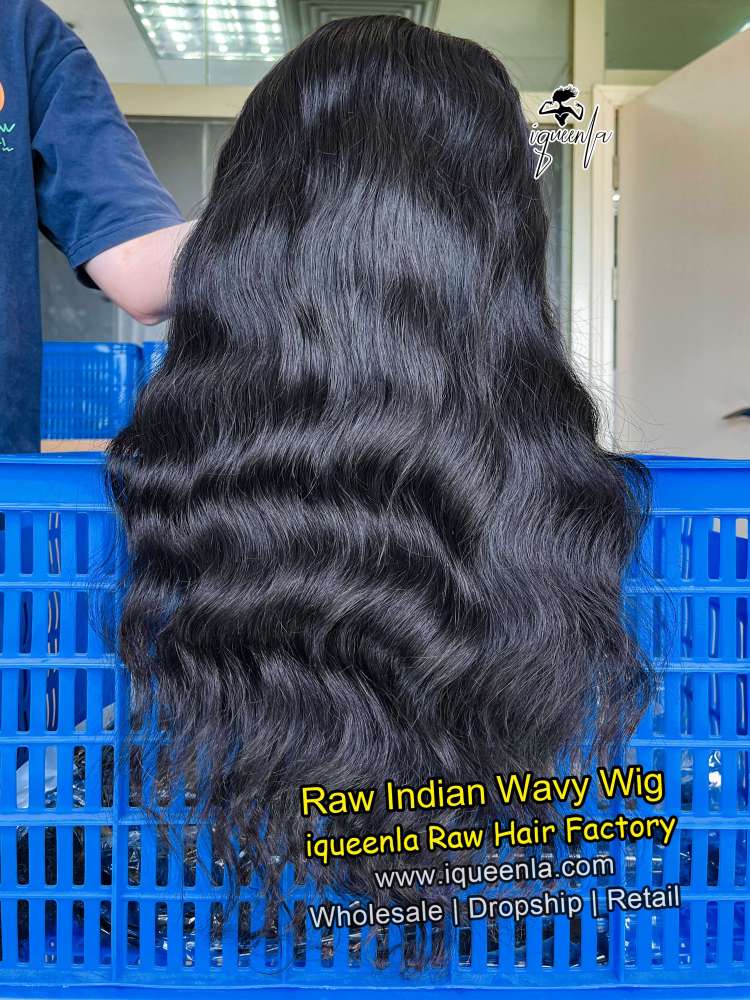 iqueenla Indian Wavy Raw Hair U Part Wig 200% & 300% Density