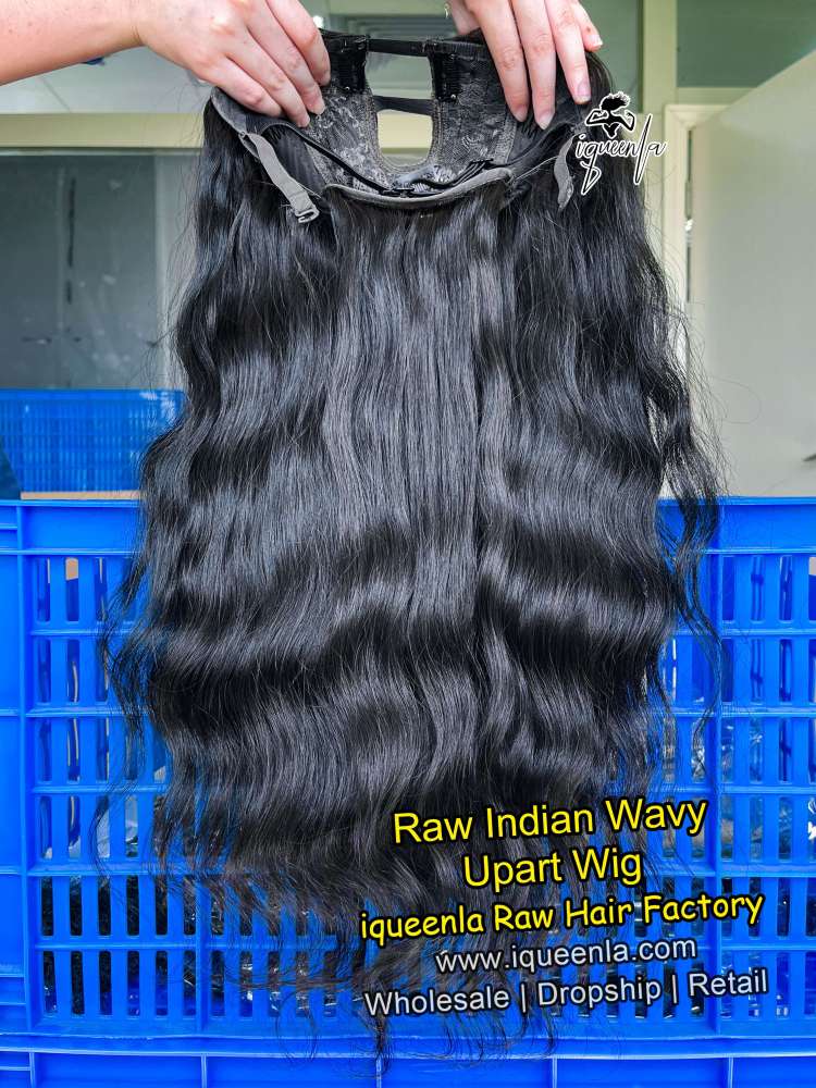 iqueenla Indian Wavy Raw Hair U Part Wig 200% & 300% Density