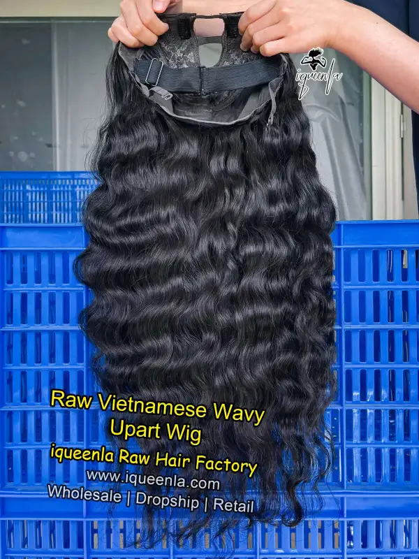 iqueenla Vietnamese Wavy Raw Hair U Part Wig 200% & 300% Density