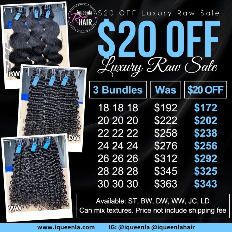 Iqueenla Top Selling Luxury Hair 3 Bundles Deal During Aug.22th To Sept.15th