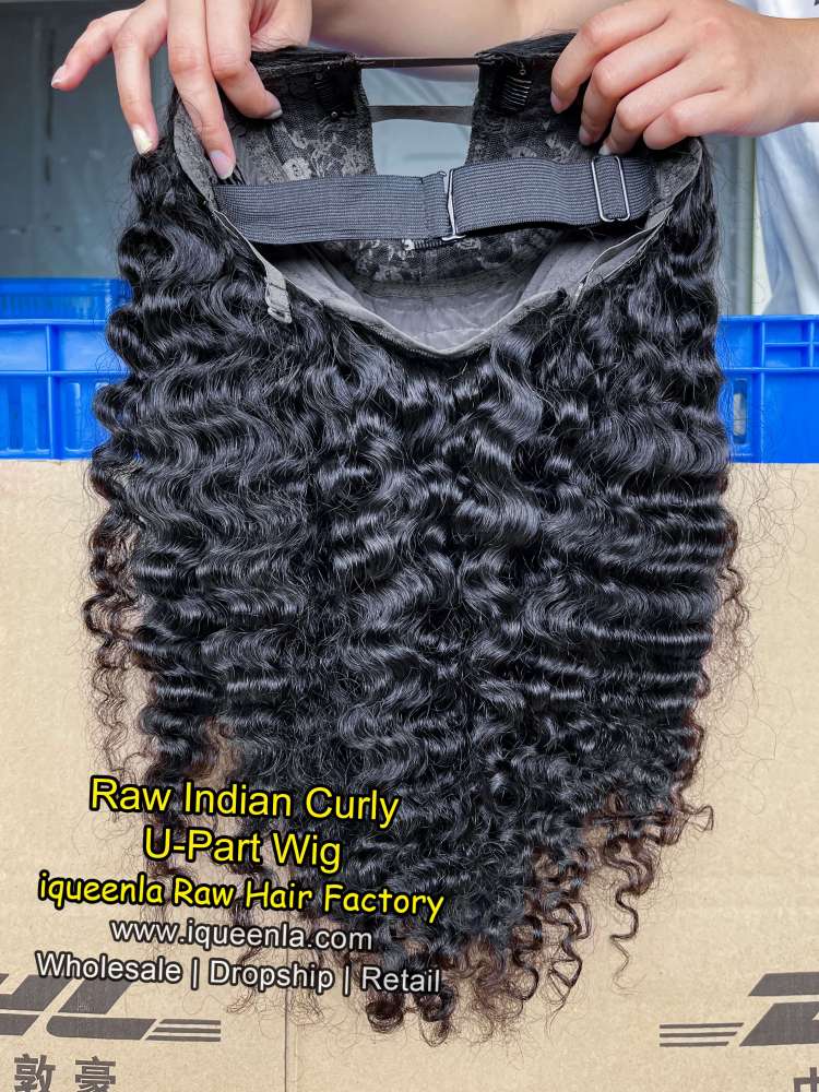 Iqueenla Raw Indian Curly U Part Wig