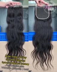 iqueenla Indian Wavy Transparent and HD 4x4/5x5/6x6/13x4/13x6 Lace Closure/Frontal