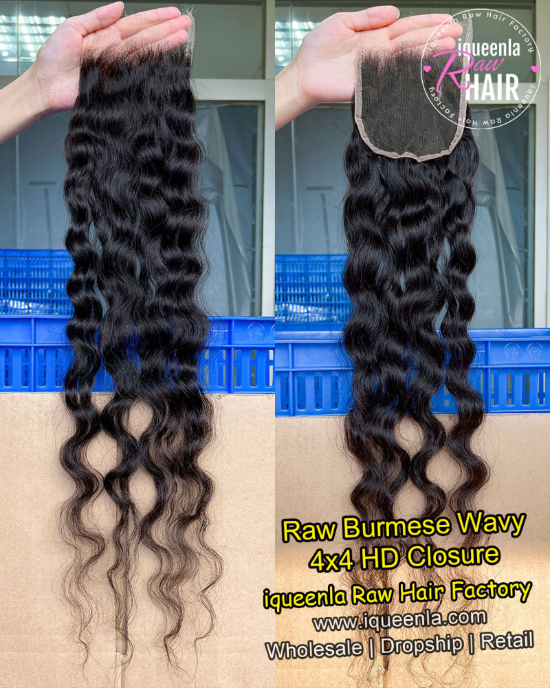 iqueenla Burmese Wavy 4x4/5x5/6x6/13x4/13x6 Transparent and HD Lace Closure/Frontal
