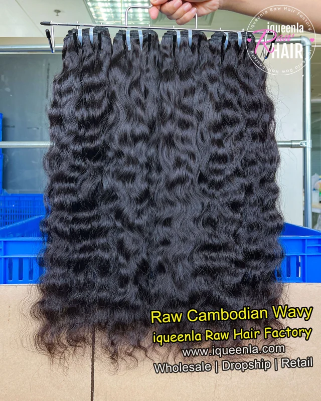 iqueenla Cambodian Wavy Raw Hair 1/3/4 Bundles Deals
