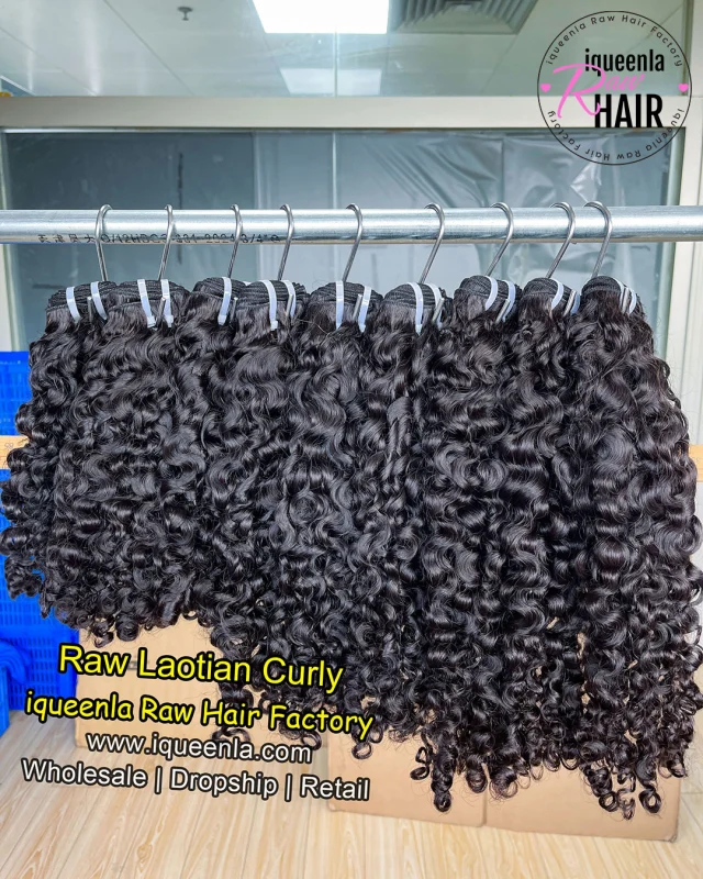iqueenla Laotian Curly Raw Hair 1/3/4 Bundles Deals