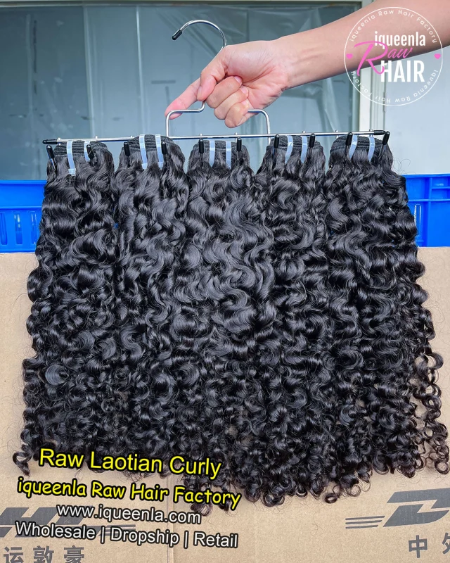 iqueenla Laotian Curly Raw Hair 1/3/4 Bundles Deals