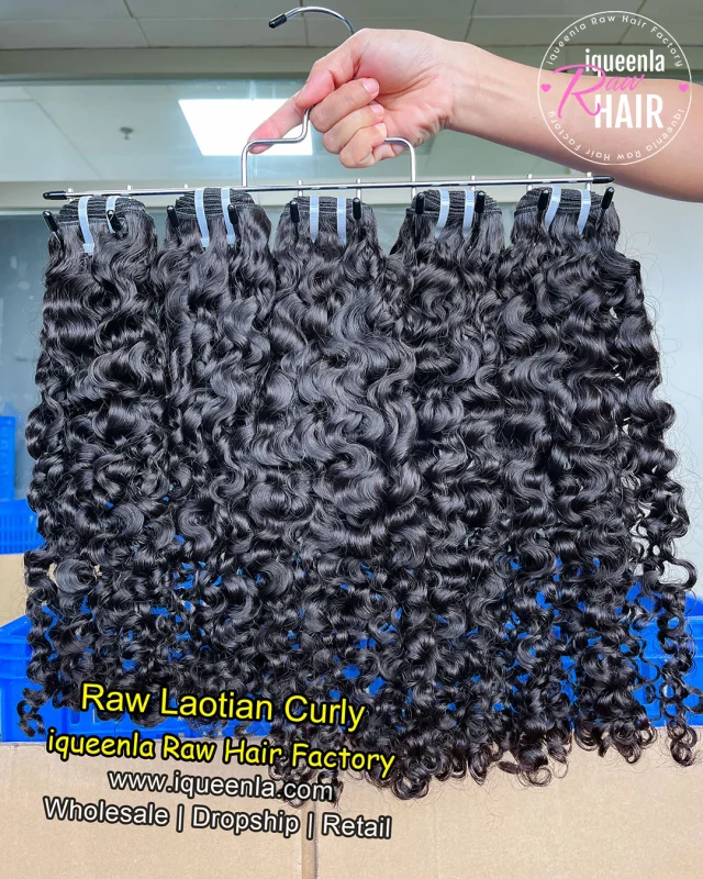 iqueenla Laotian Curly Raw Hair 1/3/4 Bundles Deals