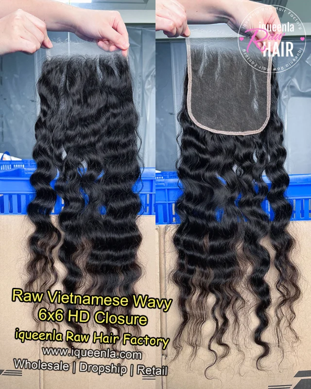 iqueenla Vietnamese Wavy 4x4/5x5/6x6/13x4/13x6 Transparent and HD Lace Closure/Frontal