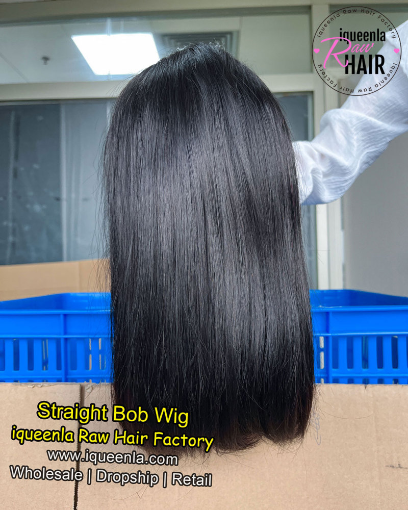 iqueenla Straight Bob Lace 13x4 Frontal Pre-made Wig