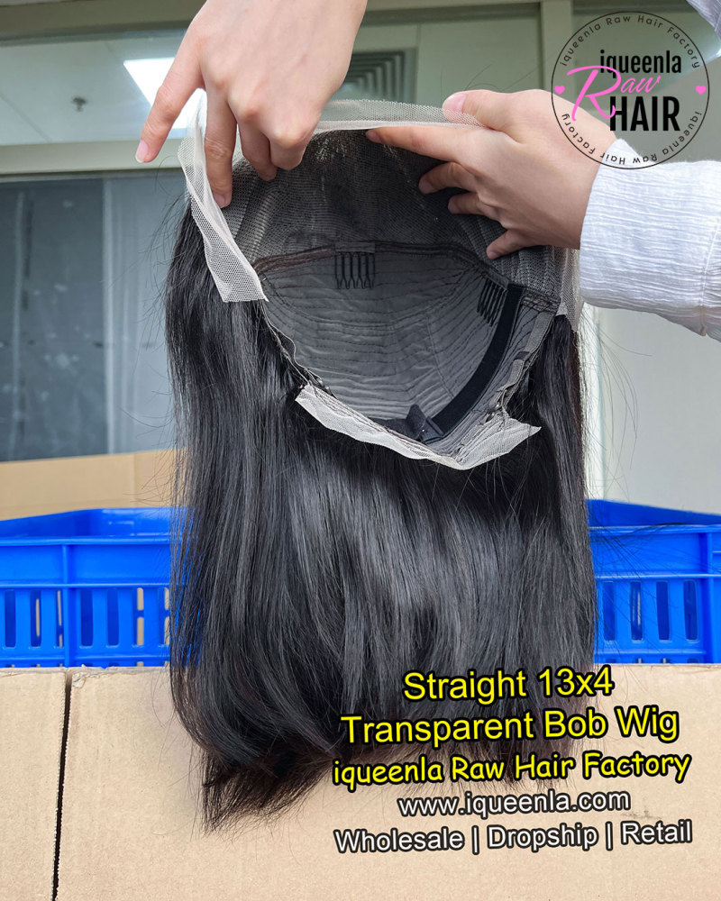iqueenla Straight Bob Lace 13x4 Frontal Pre-made Wig