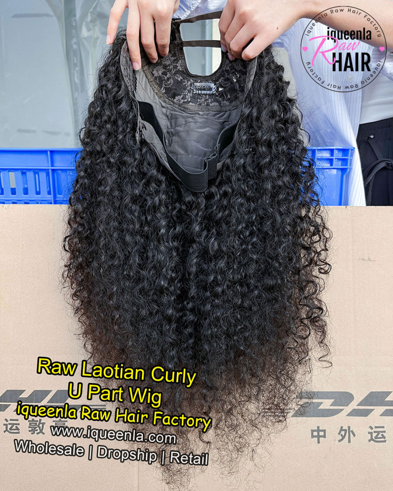 iqueenla Laotian Curly Raw Hair U Part Wig 200% & 300% Density
