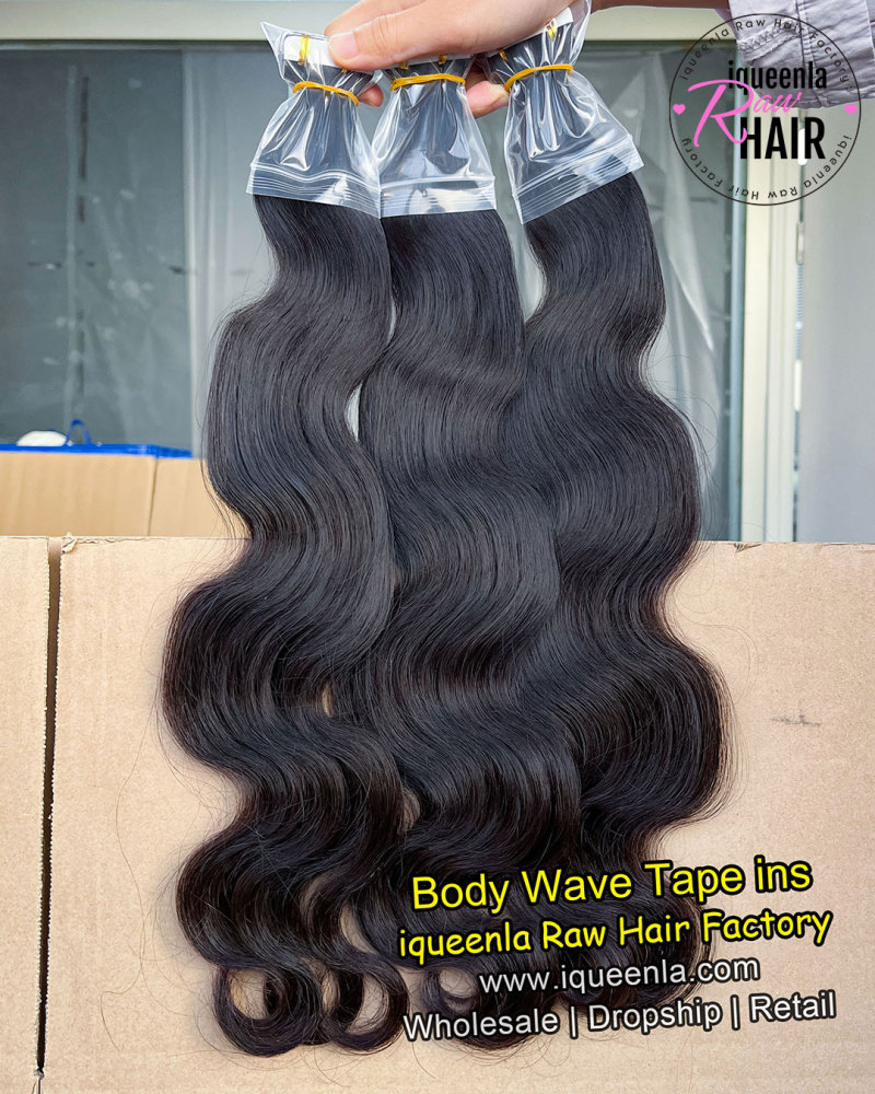 iqueenla Mink Body Wave Tape In 1/3/4 Packs 20/60/80 Pcs Deal