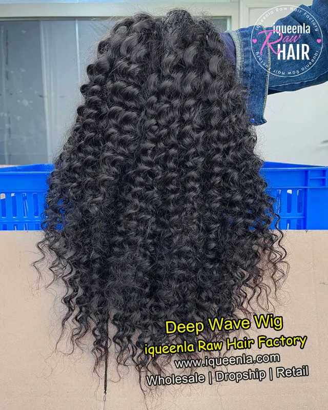 iqueenla Deep Wave 5x5/13x4 Transparent and HD Full Lace Pre-made Wig