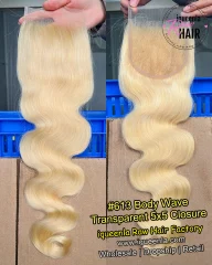 iqueenla #613 Blonde Body Wave 4x4/5x5/6x6/7x7/13x4/13x6 Transparent and HD Lace Closure Frontal