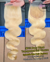 iqueenla #613 Blonde Body Wave 2x6/4x4/5x5/6x6/7x7/13x4/13x6 Transparent and HD Lace Closure Frontal