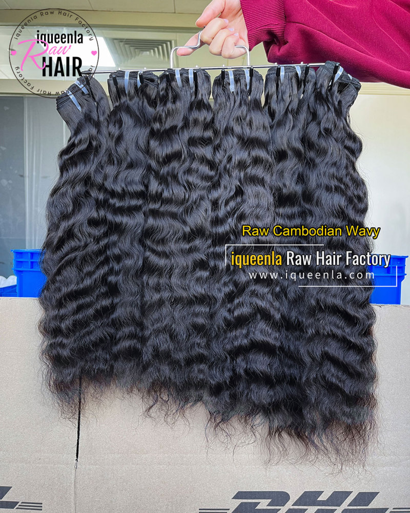 iqueenla Cambodian Wavy Raw Hair 1/3/4 Bundles Deals