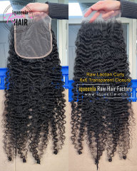 iqueenla Laotian Curly 2x6/4x4/5x5/6x6/13x4/13x6 Transparent and HD Lace Closure/Frontal