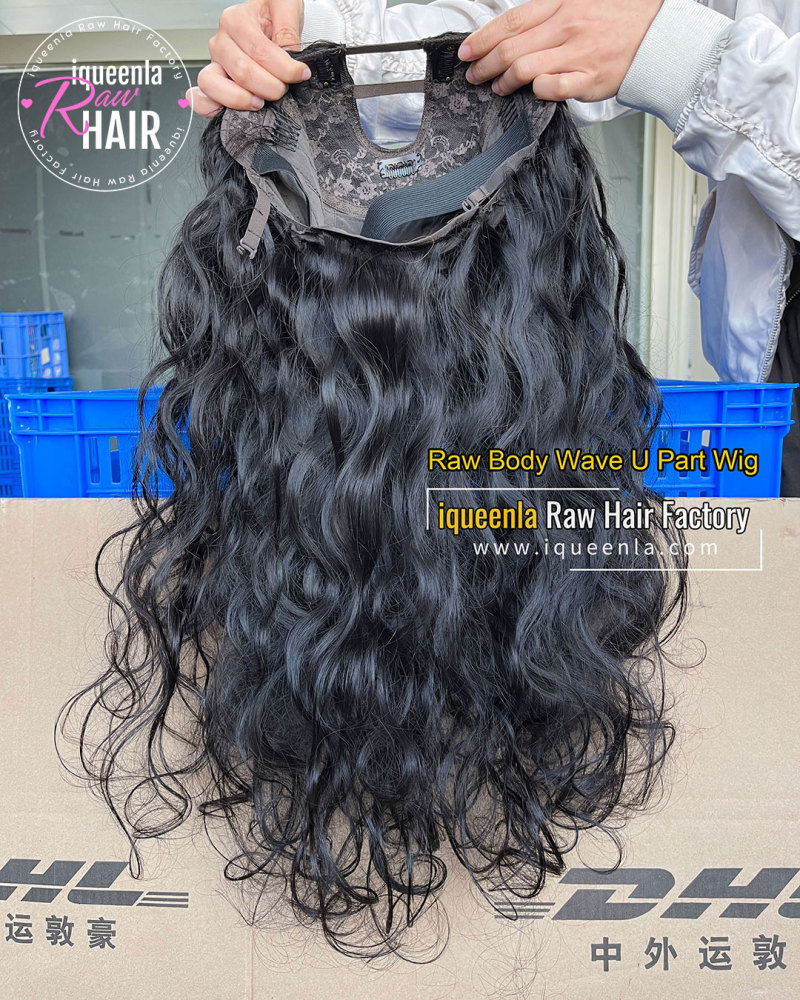 iqueenla Body Wave Raw Hair U Part Wig 200% & 300% Density