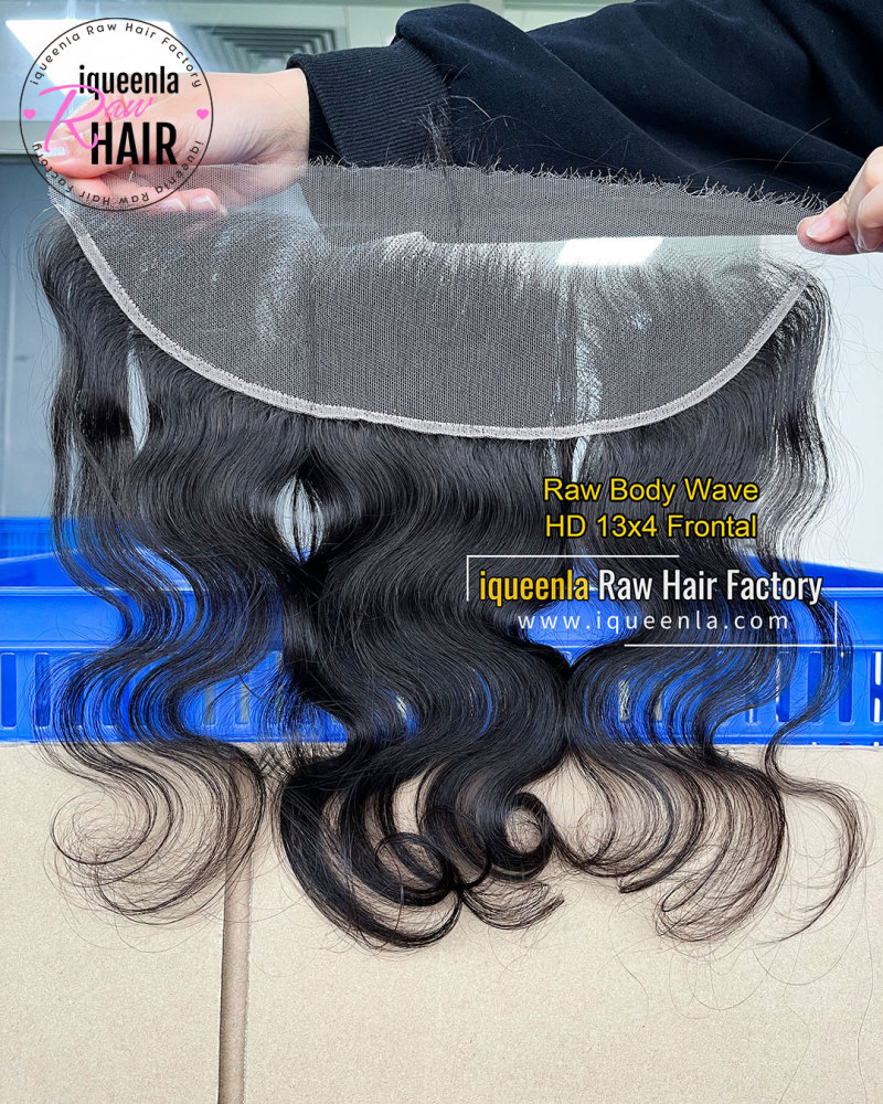 iqueenla Raw Body Wave Transparent and HD 4x4/5x5/6x6/13x4/13x6 Lace Closure/Frontal