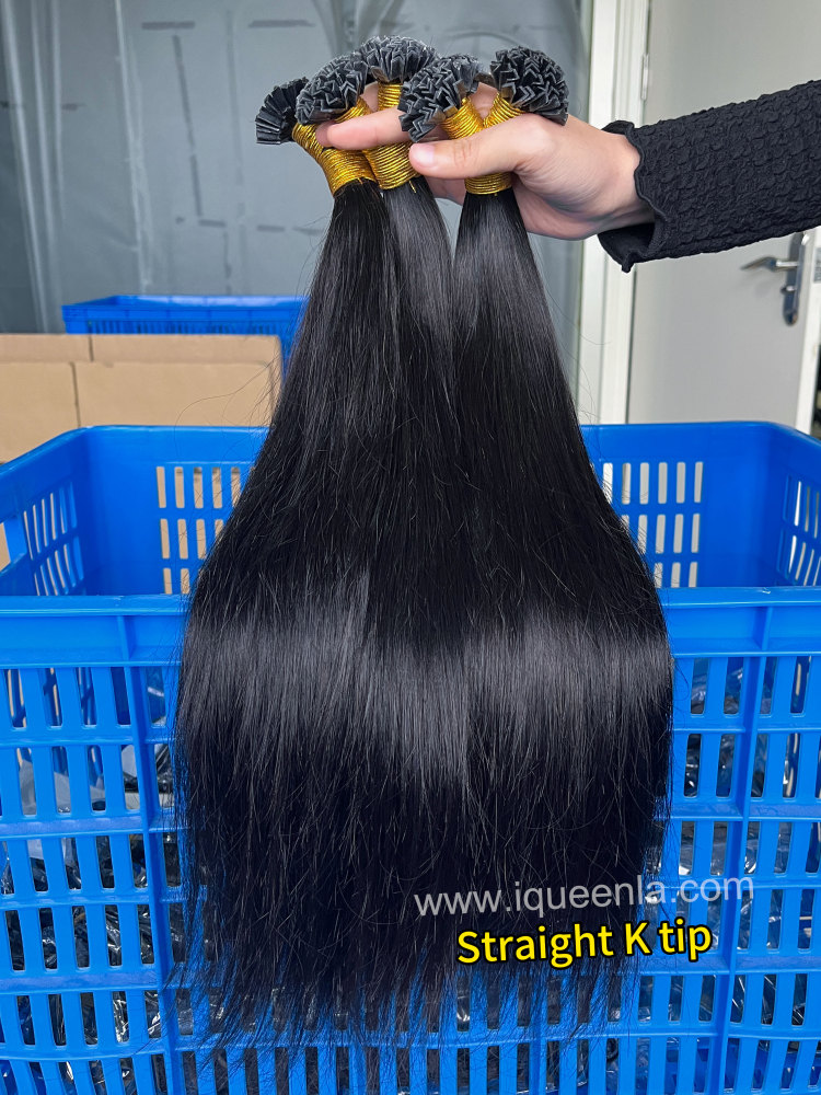 iqueenla Mink Straight Hair K Tip  Human Hair Extension Natural Color