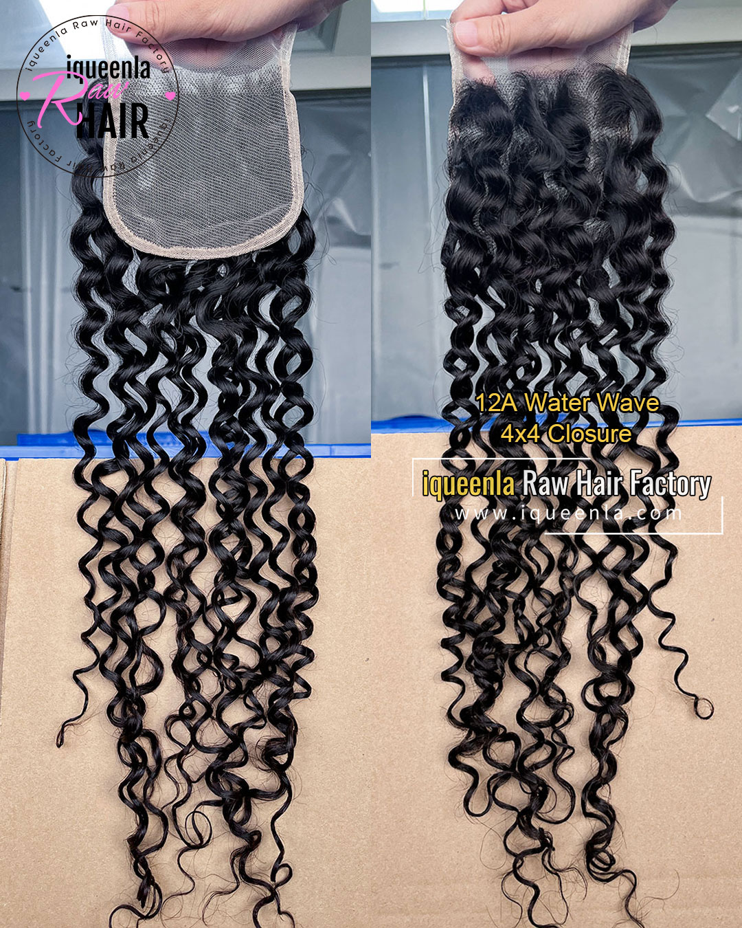 iqueenla Water Wave 4x4/5x5/6x6/13x4/13x6 Transparent and HD Lace Frontal