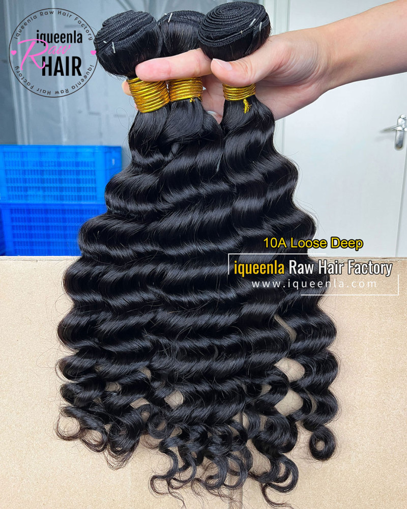iqueenla 10A Grade Loose Deep Human Bundle Premium Mink Human Hair Weave 1/3/4 Deal