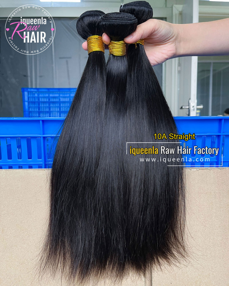 iqueenla 10A Grade Mink Luxurious & Silky Smooth Straight Human Hair Weave 1/3/4 Bundles