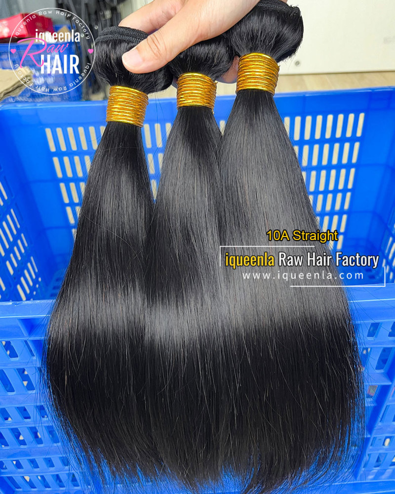 iqueenla 10A Grade Mink Luxurious & Silky Smooth Straight Human Hair Weave 1/3/4 Bundles