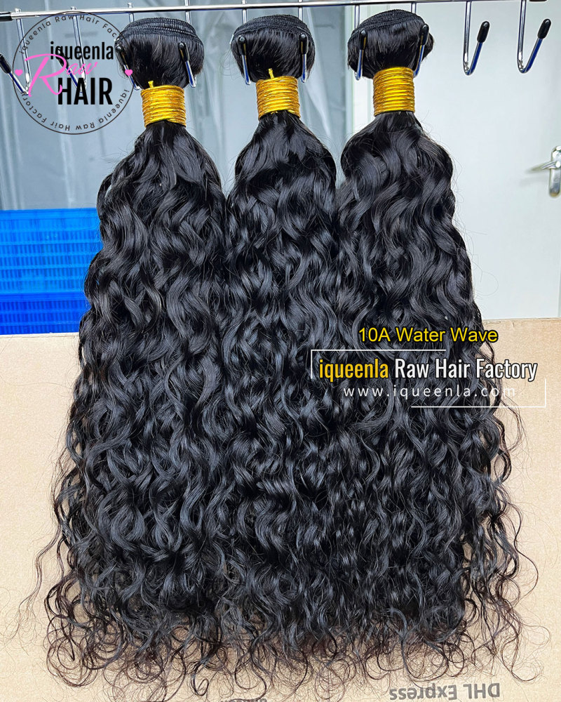 iqueenla 10A Mink Hair Minimal Maintenance Water Wave Bundle 100% Human Hair Weave Perfect for Sew-Ins 1/3/4 Deal