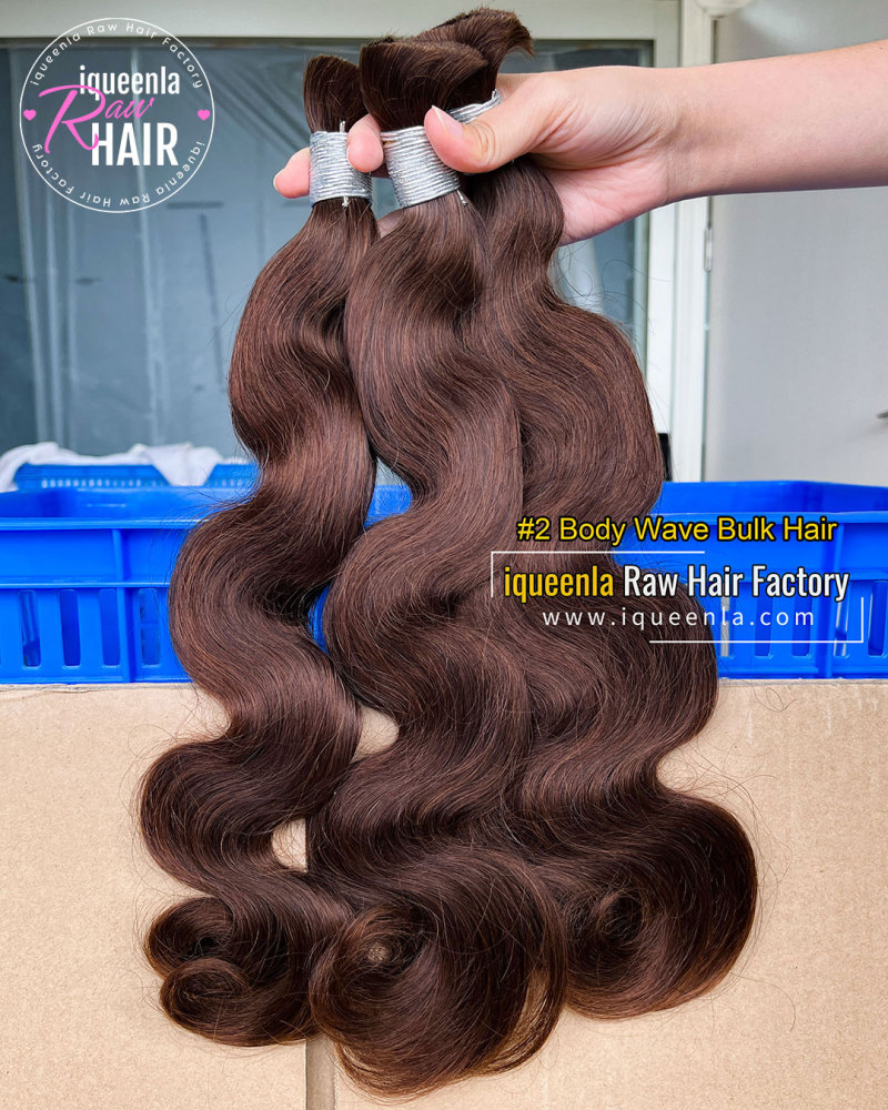 iqueenla #2 Color Body Wave Boho Bulk Human Hair for Braiding Knotless