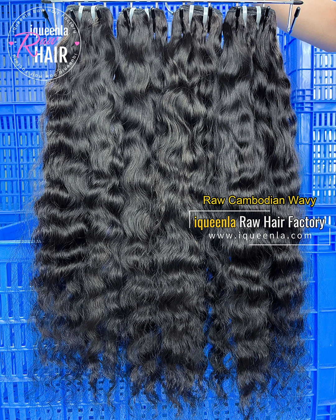 Iqueenla Raw Cambodian Wavy Bundles​, Elegance & Single Donor