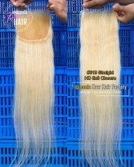 iqueenla #613 Blonde Straight 2x6/4x4/5x5/6x6/7x7/13x4/13x6 Transparent and HD Lace Closure Frontal