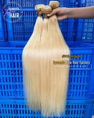 iqueenla Blonde #613 Straight Virgin Human Hair 1/3/4 Bundles Deals