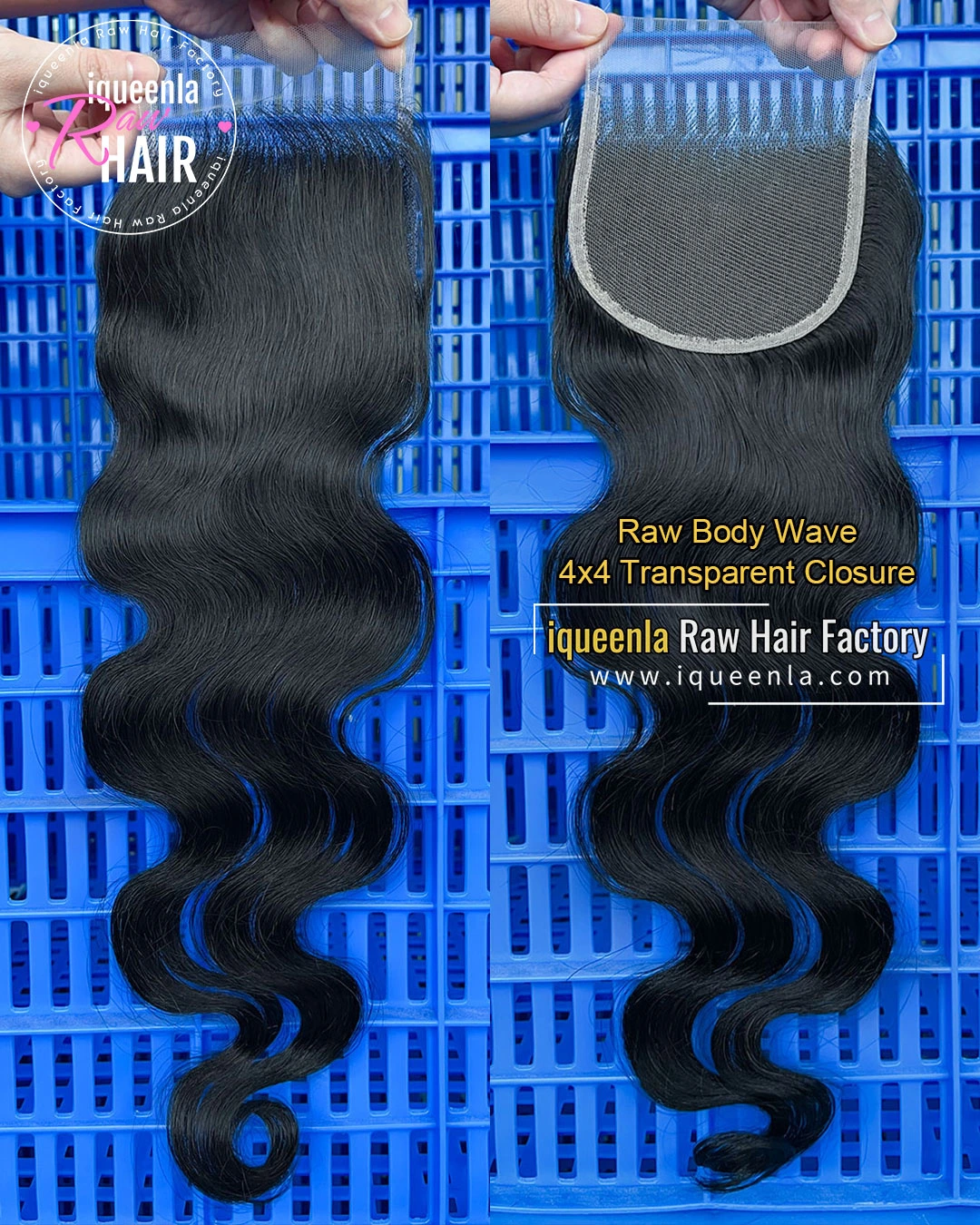 iqueenla Raw Body Wave Transparent and HD 2x6/4x4/5x5/6x6/13x4/13x6 Lace Closure/Frontal