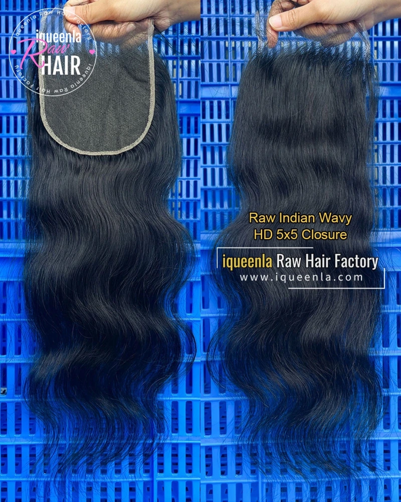 iqueenla Indian Wavy Transparent and HD 4x4/5x5/6x6/13x4/13x6 Lace Closure/Frontal
