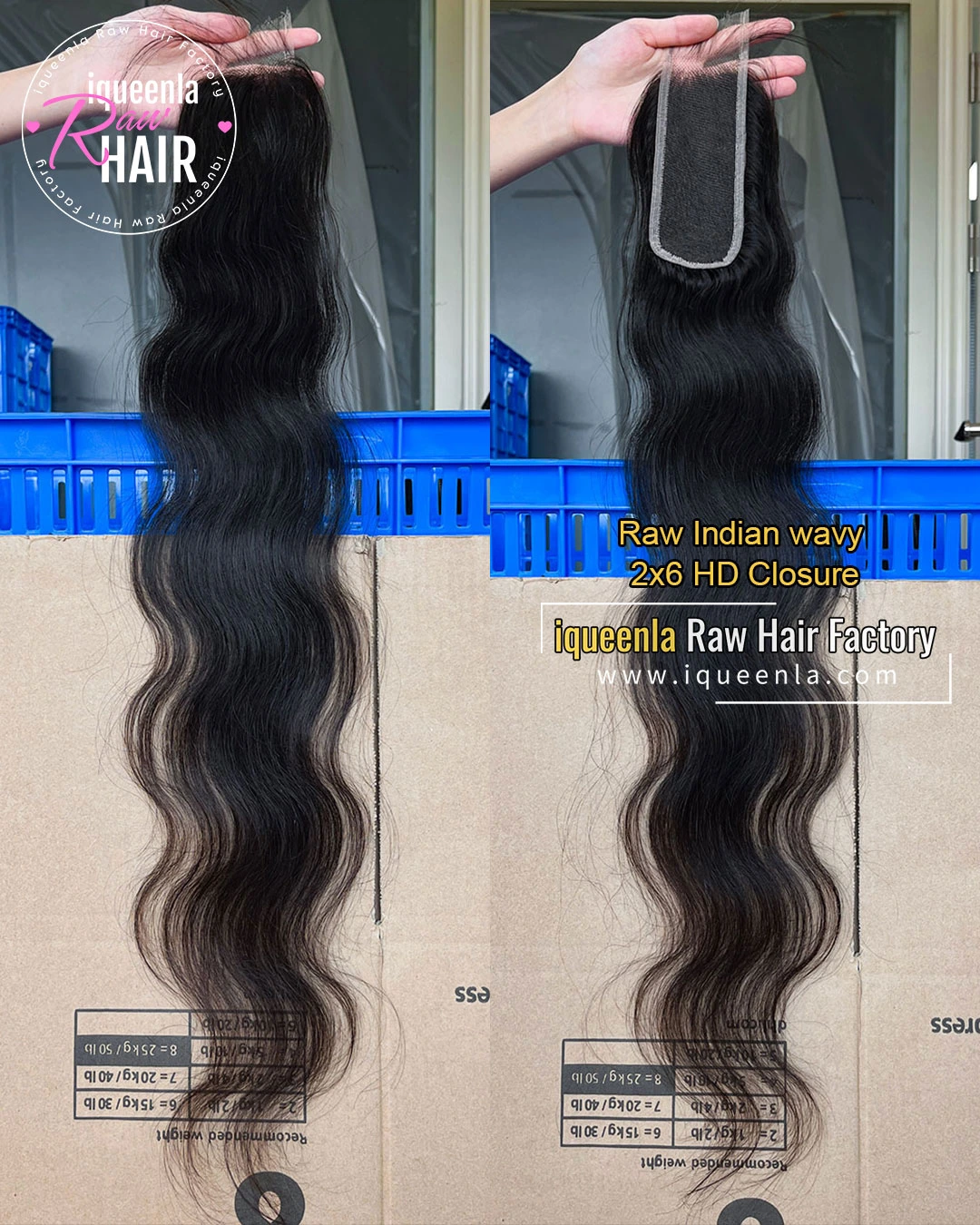 Iqueenla Indian Wavy Transparent and HD 2x6/4x4/5x5/6x6/13x4/13x6 Lace Closure/Frontal