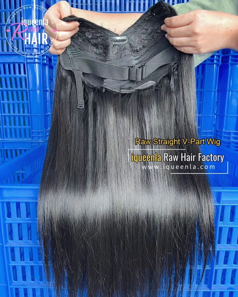 Iqueenla Raw Straight V Part Wigs No Leave Out Beginner Friendly Wig