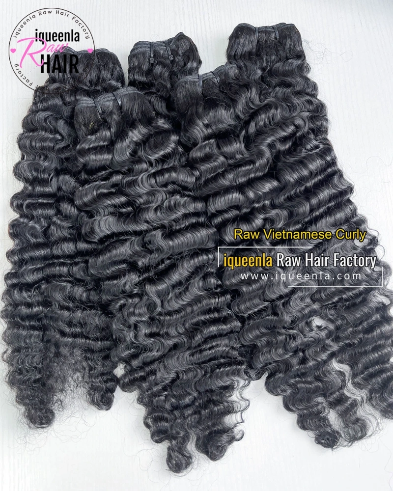 Iqueenla Vietnamese Raw Curly Bundles Cuticles Aligned Human Hair