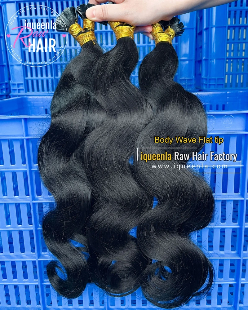 Iqueenla Body Wave Flat Tip Human Hair Extensions