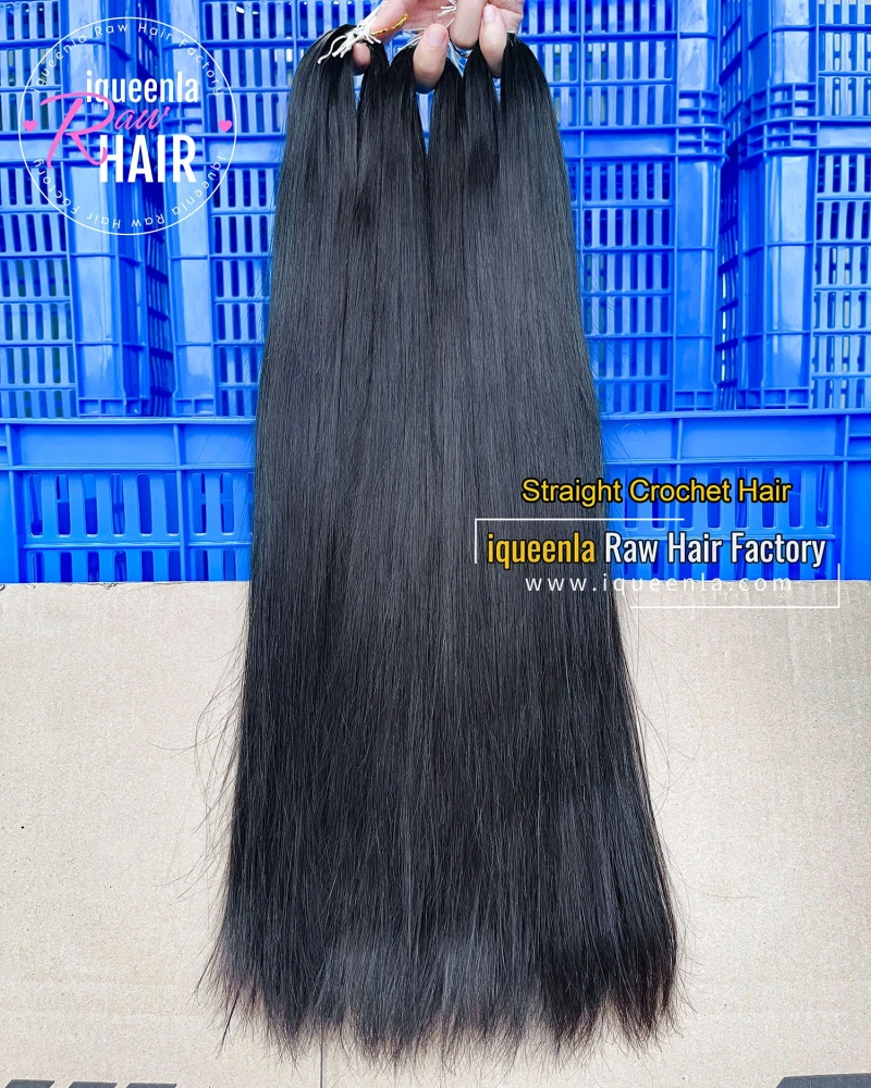 Iqueenla Straight Mink Hair Goddess Box Braids Crochet Human Extension