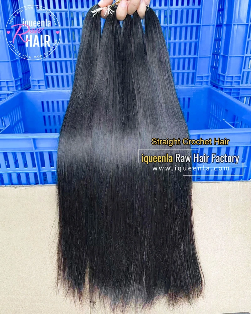 Iqueenla Straight Mink Hair Goddess Box Braids Crochet Human Extension