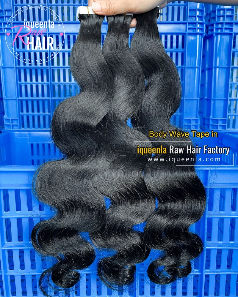 iqueenla Mink Body Wave Tape In 1/3/4 Packs 20/60/80 Pcs Deal