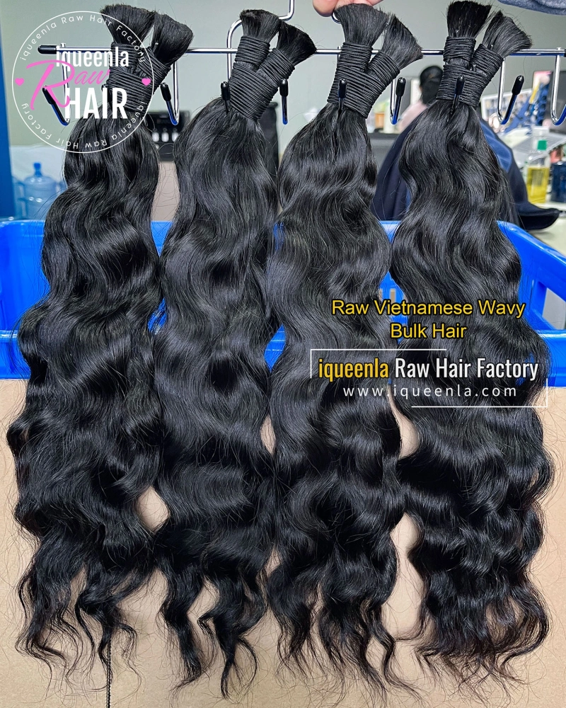 iquenela Raw Vietnamese Wavy Braiding Hair for Boho Knotless Braids