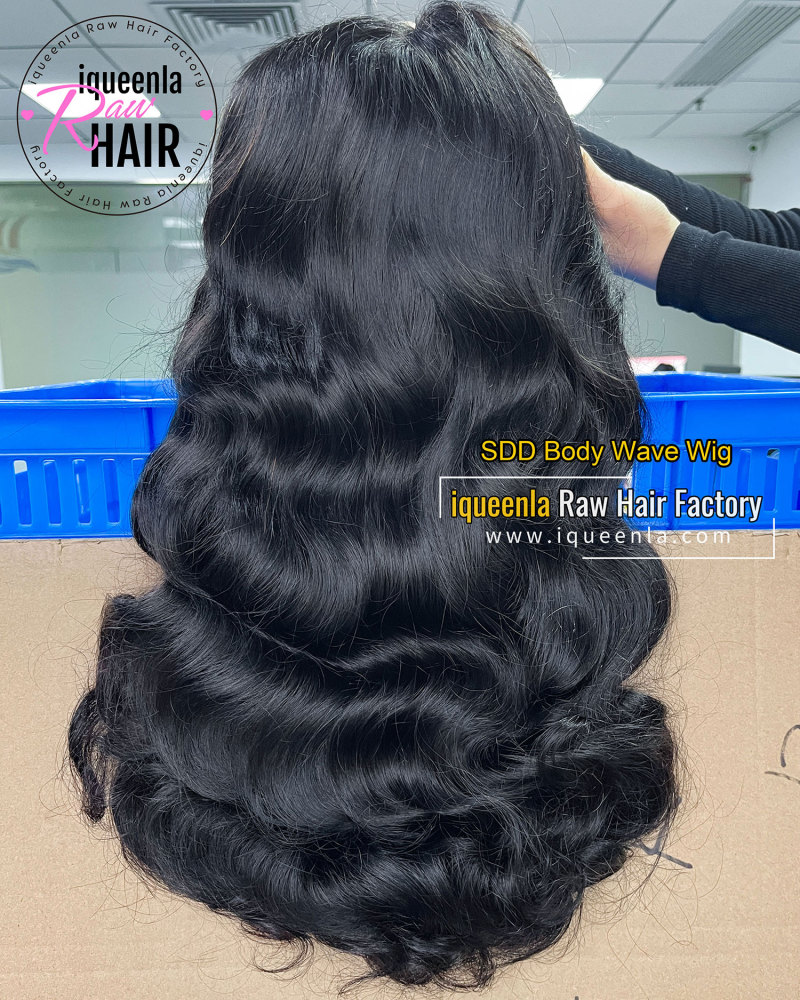 iqueenla Body Wave Super Double Drawn Transparent Lace Wig