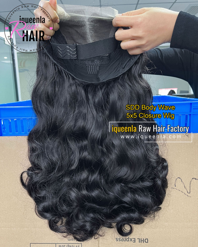 iqueenla Body Wave Super Double Drawn Transparent Lace Wig